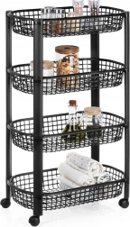 Štiristanovni premični regal 46,5 × 26 × 79 cm