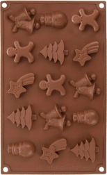 Silikonski božični pekač za piškote in praline, oranžen
