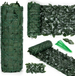 Umetna živa meja 300 × 50 cm, temno zelen balkon prekrivni panel z maskirnim učinkom