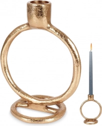 Aluminijasti zlati svečnik 15 cm