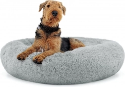 Univerzalen plišast pasji in mačji ležalnik, 80 cm - svetlo siv
