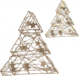 Zlato svetleče božično drevesce 29 cm, 14 LED s časovnikom