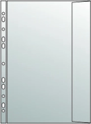 Prozoren ovitek za dokumente A4 z zavihkom in euro perforacijo, PP 120 mikronov, hrapav