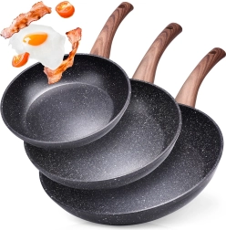 Set granitnih ponev black&wood 20/24/28 cm – 3 kosi