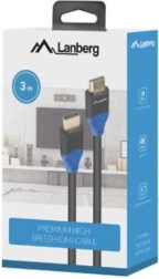 LANBERG HDMI kabel 2.0 3 m, 4K, popolnoma bakren, črn