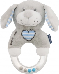 Otroška plišasta ropotuljica Baby Mix pes modre barve