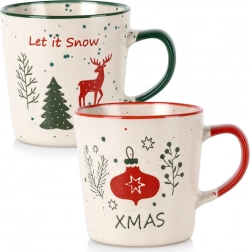 Set keramičnih božičnih skodelic 350 ml, 2 kosa