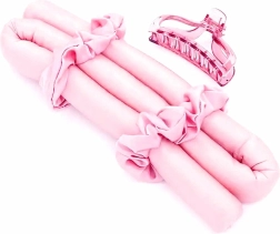 Rožnat prožen valj za lase