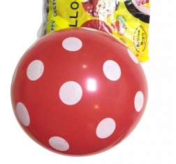 Lateksni baloni rdeči s pikami 12 palcev