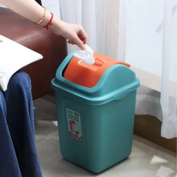 Plastični koš za ločevanje odpadkov z nihajnim pokrovom 10 l – turkizen