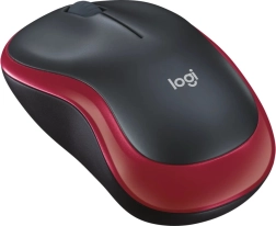 Logitech brezžična miška M185 rdeča