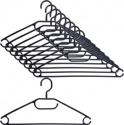 črni vrtljivi obešalniki za oblačila, 10 kosov