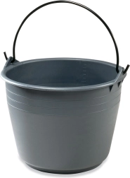 Agricultural bucket 25 l made of flexible LLDPE for food contact, grey