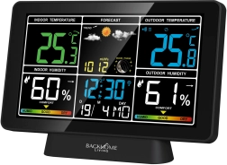 Digitalna meteostanica z RCC, omrežno-baterijska, črna 20 × 4 × 13,5 cm
