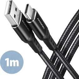 USB kabel Axagon USB-C na USB-A, 1m, črna