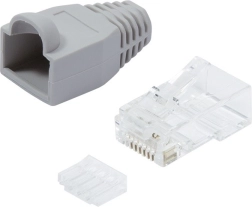 Konektorji RJ45 CAT.6 z zaščito, sivi, pakiranje 100 kos