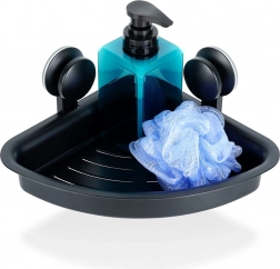 Kotna pršna polička s priseski, črna 28 × 22 × 12 cm