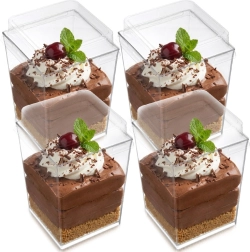 Kozarčki za deserte in prigrizke s pokrovčki 160 ml, 4 kosi