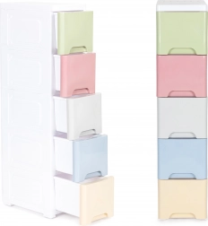 Otroška polična omara z 5 izvlečnimi predali na kolescih ModernHome