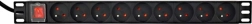 Rack-mounted PDU Power Strip 9x FR 1U 16A with 2 m Cable