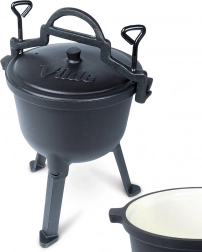 Emajlirani litoželezni kotliček na nogicah s pokrovom CAST LINE 4 l