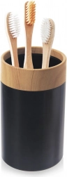 Kopalniški lonček črn z lesenim poudarkom 7,5 × 11,5 cm