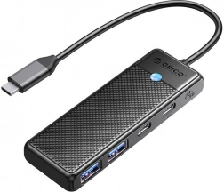 Orico 4-v-1 USB razdelilnik USB‑A 3.0 ×2 + USB‑C 3.0 + USB‑C PD 100 W
