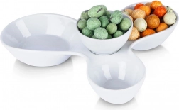 Keramična skleda za prigrizke bela 26 × 22 × 6,5 cm