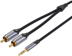 Avdio kabel 2xRCA na 3,5 mm Vention BCNBK 8 m (siv)