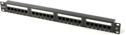 Patch panel 19" 24 priključkov kat. 5e U/UTP 1U črn DIGITUS