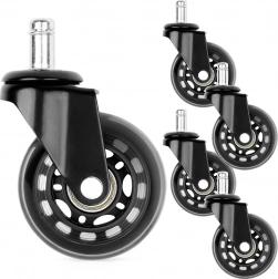 Gumirana kolesca za pisarniški stol 63 mm, zatič 11 mm, komplet 5 kos
