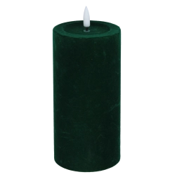 LED candle with flickering flame, red-green velvet 7.5 × 18.5 cm - 1 piece