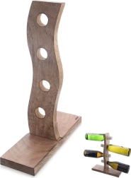 Leseno stojalo za vino iz mangovega lesa za 4 steklenice 30,5 × 39,5 cm