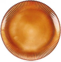 Steklen desertni krožnik jantarne barve 21 cm