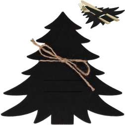 Set božičnih etuiev za pribor v obliki smrekice, črna, 4 kosi
