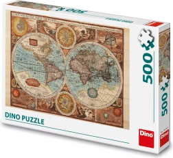 Dino Puzzle starodaven zemljevid sveta - 500 kosov