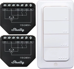 Komplet pametnih krmilnikov za žaluzije Shelly Shutter (2 kosa) + daljinski gumb BLU RC Button 4