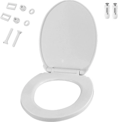Toaletni pokrov s počasnim zapiranjem, univerzalen, bel