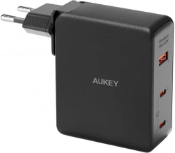 Stenski polnilec Aukey 140 W z USB-A in USB-C