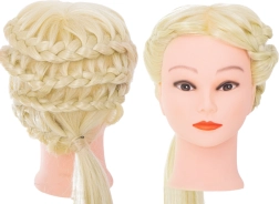 Frizerska vadbena glava z blond lasmi