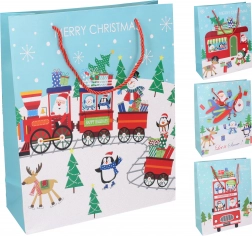 Darilna vrečka M božična 26 × 32 × 10 cm