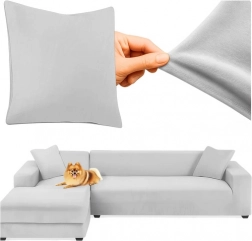 Svetlo sivo elastično zaščitno prevleko za kavč RUHHY 145–185 cm