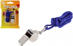 Kovinska piščalka z modro vrvico