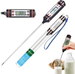 Digitalni kuhinjski termometer z LCD zaslonom in s sondo iz nerjavnega jekla