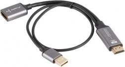 Adapter HDMI (moški) na DisplayPort (ženski) 4K na kablu 20 cm, srebrn