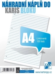 Nadomestno polnilo za karis blok A4, črtano, 100 listov