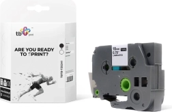 Trak za označevalnike BROTHER, črn tisk na belem ozadju 18 mm x 8 m