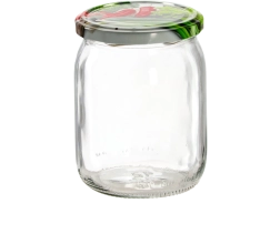 Steklen kozarec za vlaganje 540 ml s pokrovom Twist-Off 82 mm