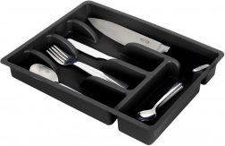 Črn organizator za jedilni pribor v predalu 36 × 25,5 cm