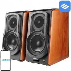 Polični zvočniki EDIFIER S1000W 2.0 z Wi‑Fi in Bluetooth, rjavi